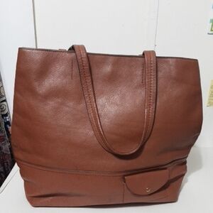 J. Crew Elegant Brown Leather Tote Bag